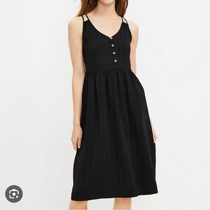 LOFT Black Midi Dress